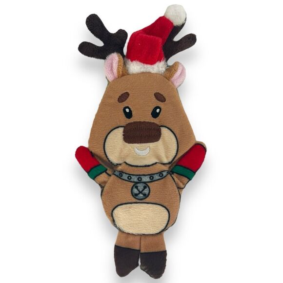 Merry and Bright Reindeer Crinkle Thrash Flat‎ Plush Dog Toy Winter Holiday - Picture 1 of 3
